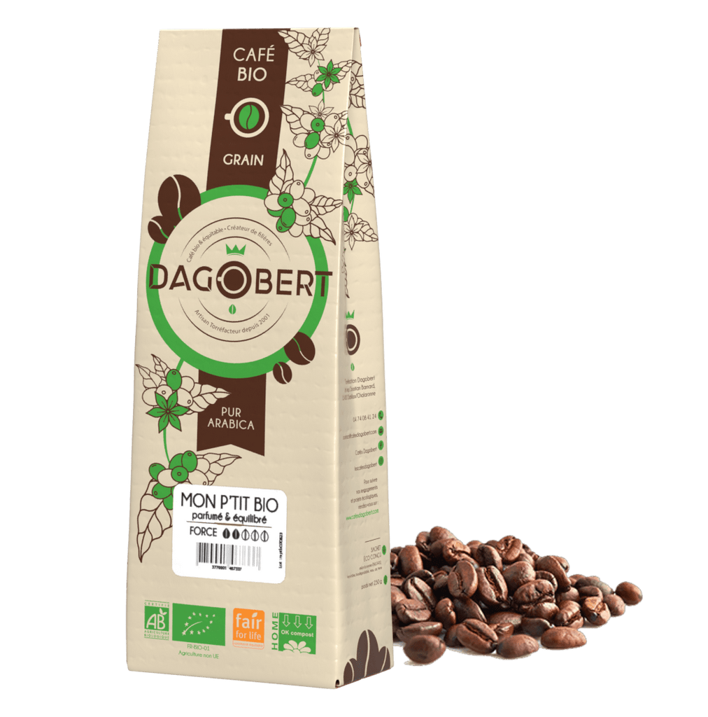 Cafés Dagobert Café grain Mon p'tit bio parfumé & équilibré BIO - intensité 4/10 - 1kg vrac-zero-dechet-ecolo-lille-pilaterie