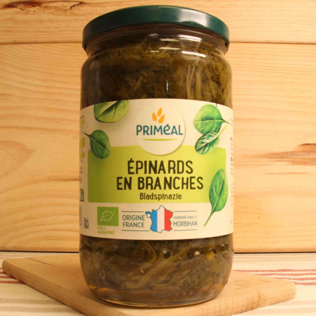 Priméal Epinards en branche BIO - 420g net égoutté vrac-zero-dechet-ecolo-lille-pilaterie