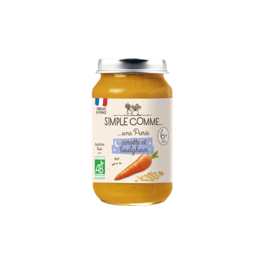 Simple comme Pot bébé Carotte Boulghour BIO - dès 6 mois - 190g - ANTIGASPI vrac-zero-dechet-ecolo-lille-pilaterie