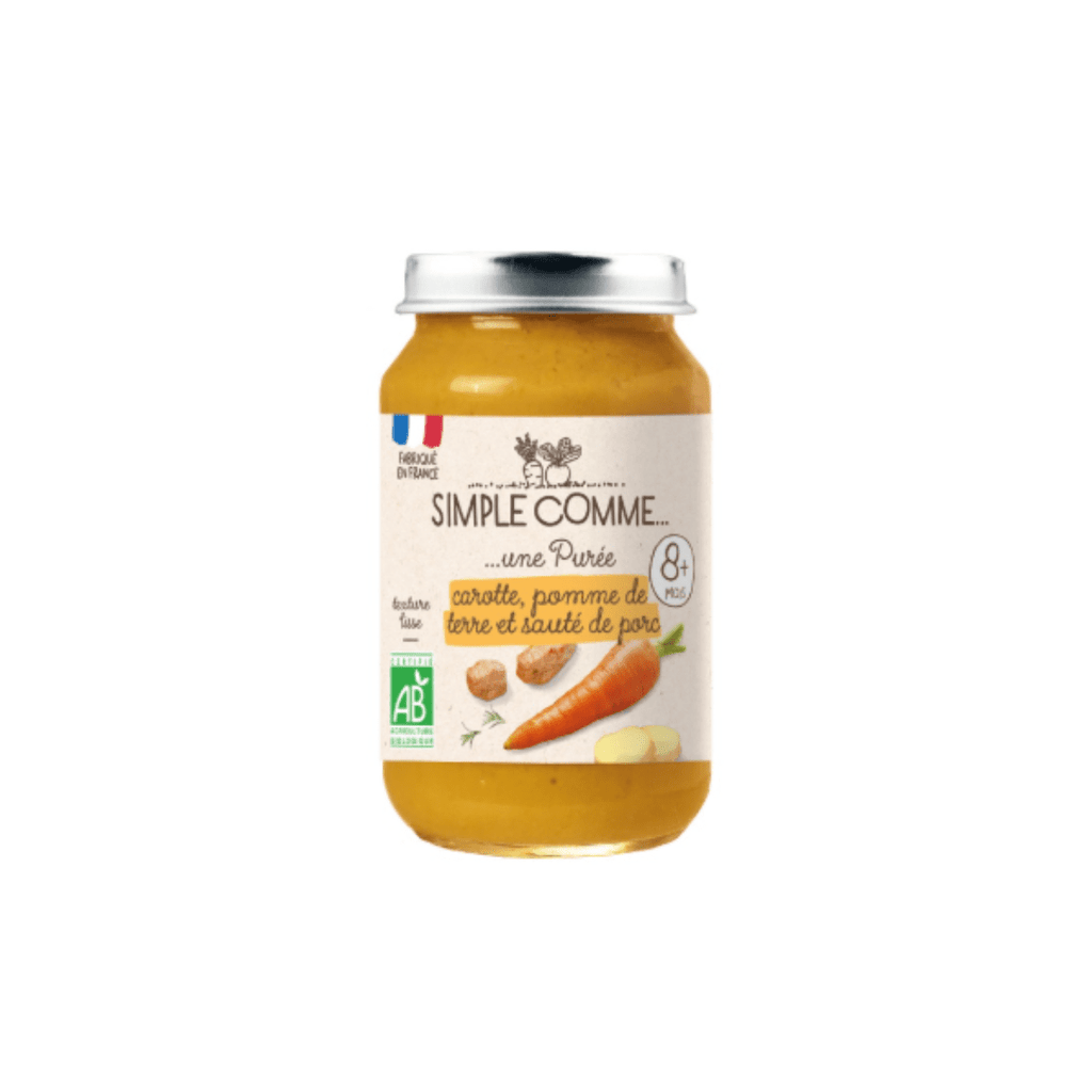 Simple comme Pot bébé Carotte Pomme de Terre Sauté de porc BIO - dès 8 mois - 200g vrac-zero-dechet-ecolo-lille-pilaterie